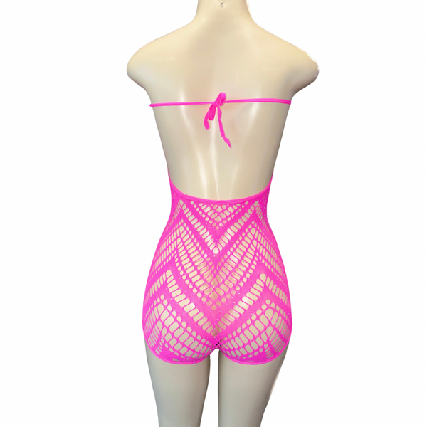 Romper Cut Out Hot Pink
