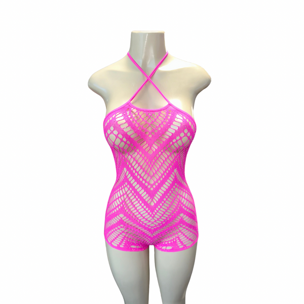 Romper Cut Out Hot Pink