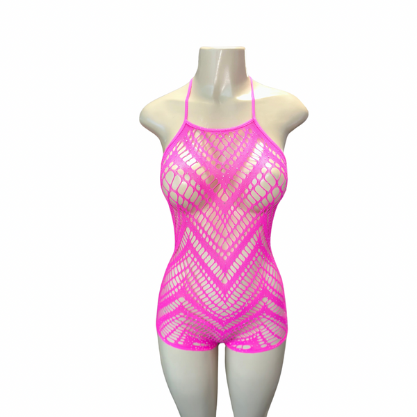 Romper Cut Out Hot Pink