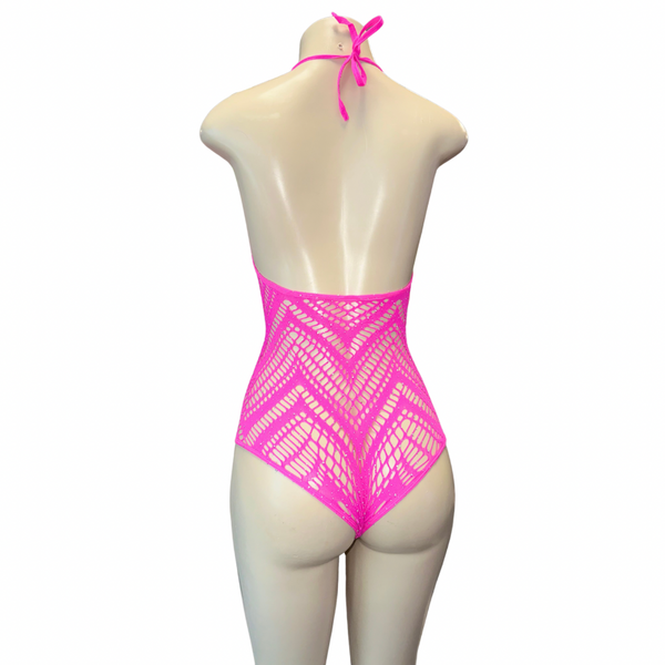 Romper Cut Out Hot Pink