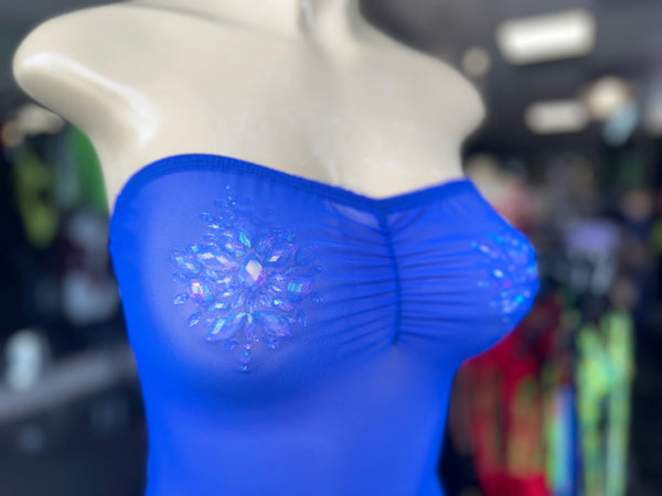 Royal Blue Mesh Tube Dress