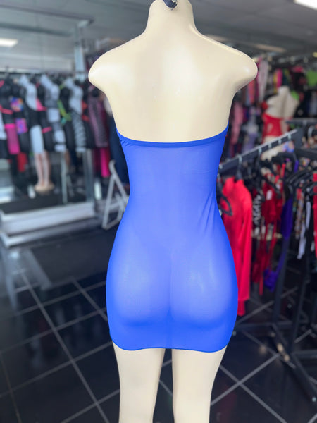 Royal Blue Mesh Tube Dress