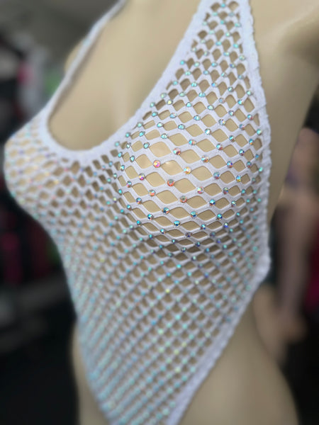 White Cloud Fishnet X Back