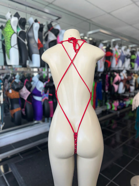 Cherry Red Fishnet X Back