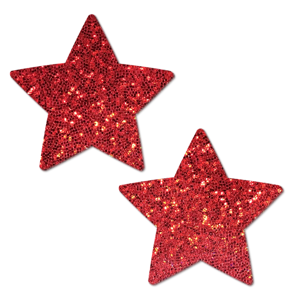 Red Glitter Star Nipple Cover