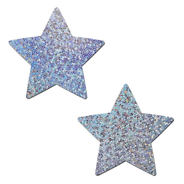 Silver Glitter Star Nipple Cover