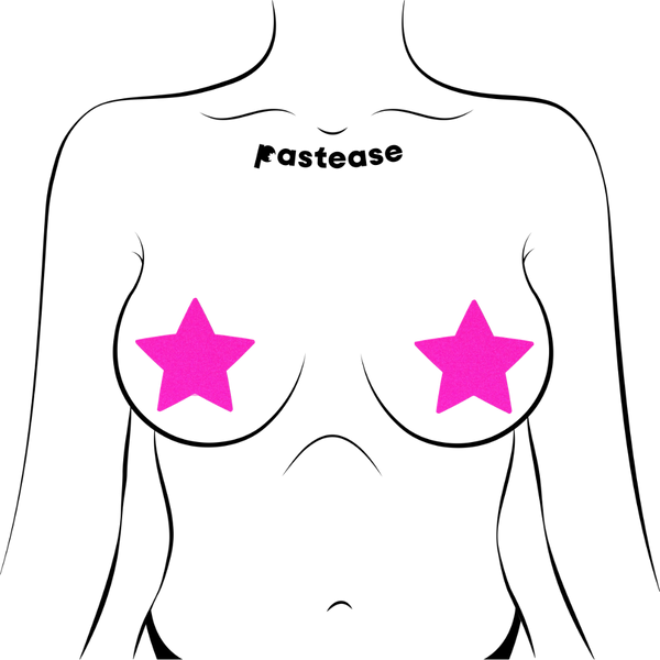 Neon Pink Star Nipple Cover
