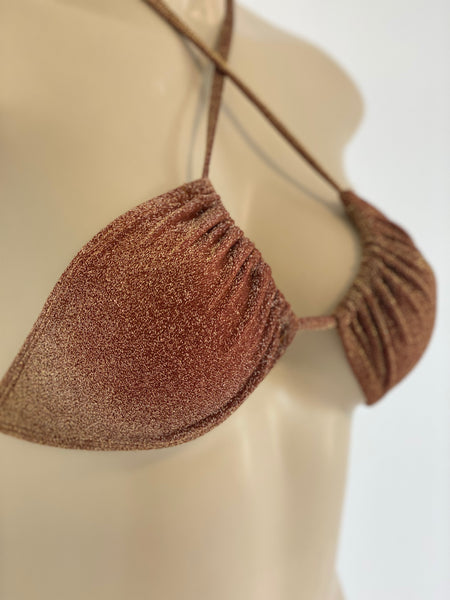 Chocolate/Gold Glitter Bikini Set