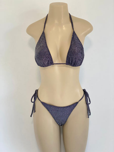 Charcoal Grey Glitter Bikini Set