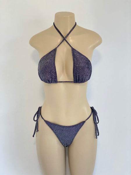 Charcoal Grey Glitter Bikini Set
