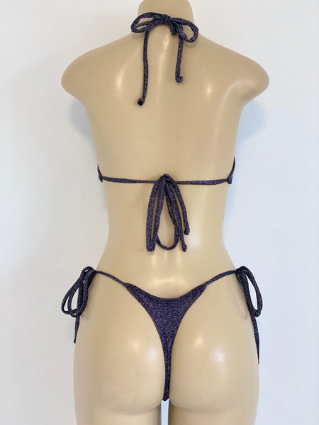 Charcoal Grey Glitter Bikini Set