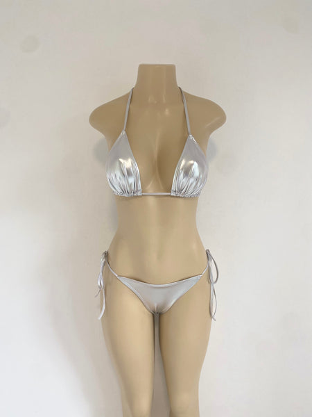 Metallic Silver Bikini Set