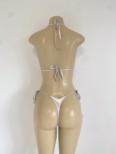 Metallic Silver Bikini Set