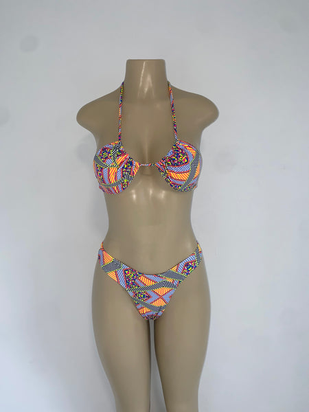 Geometric Multi-Color Bikini Set