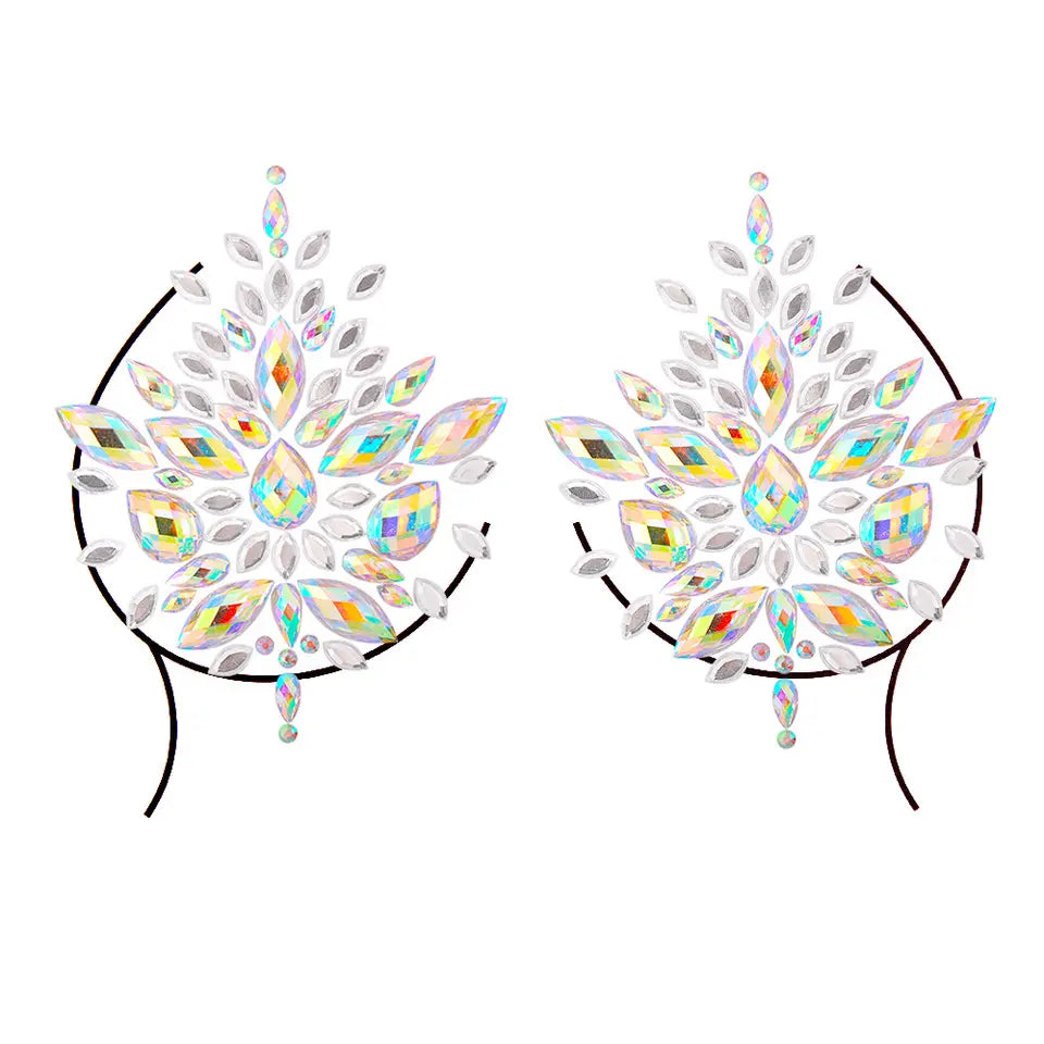 Iridescent Rhinestone Pastie