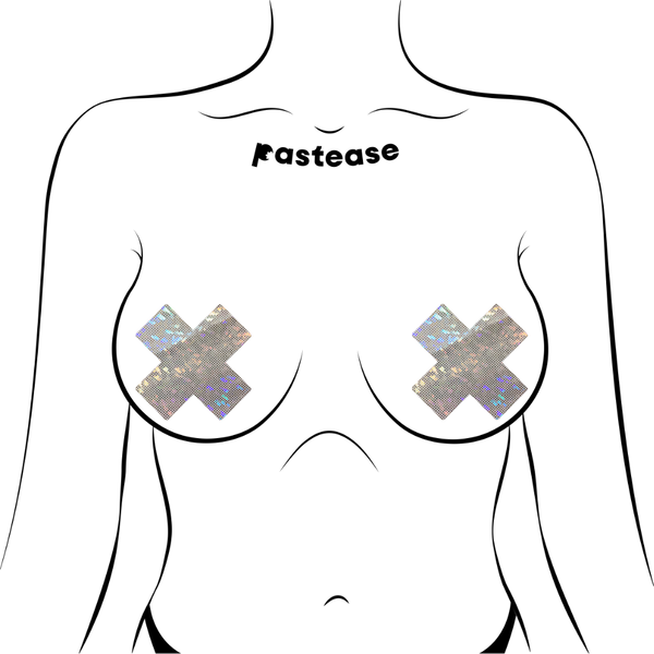 Silver Disco X Nipple Cover