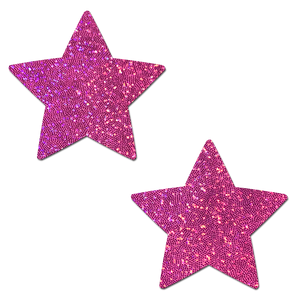 Hot Pink Glitter Star Nipple Cover