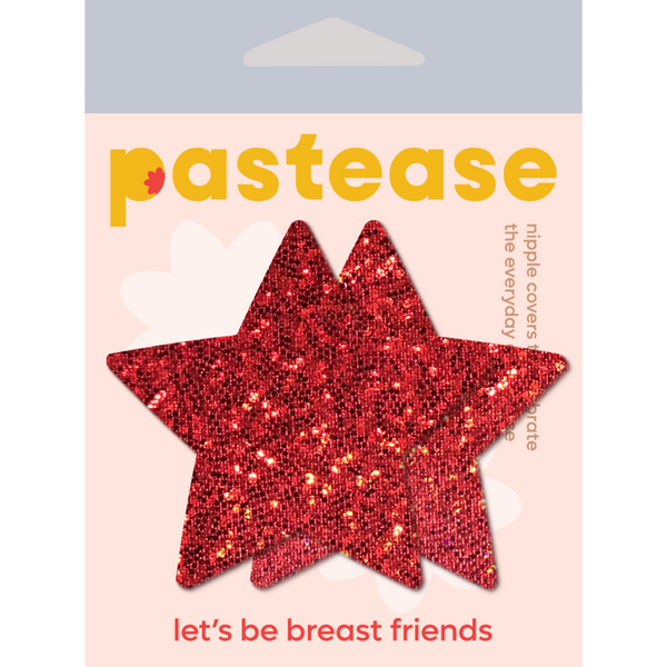 Red Glitter Star Nipple Cover