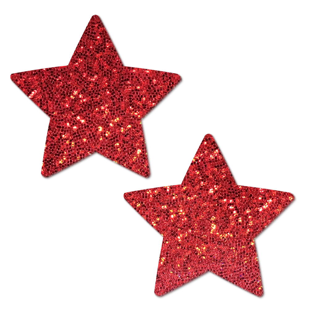 Red Glitter Star Nipple Cover