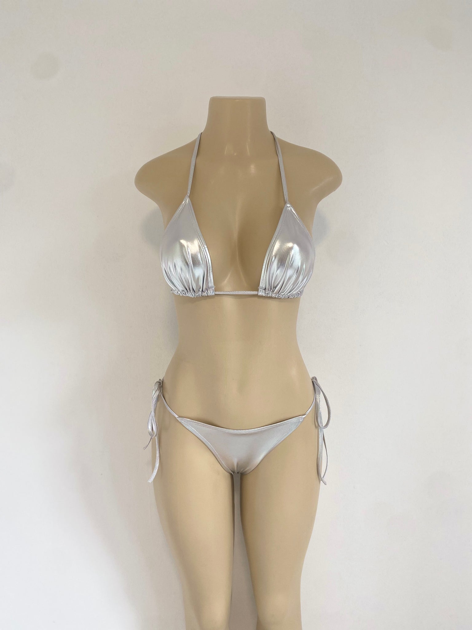 Silver bikini top